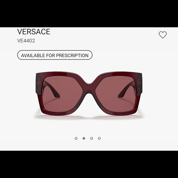 NEW w/ Box Versace Sunglasses with Dark Violet lenses and Transparent Red frame - Picture 4 of 7